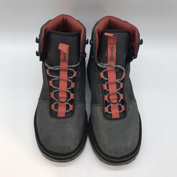 Simms Tributary Wading Boots Men's 8 Brown 12mm Felt Sole Lace Up Fishing Shoes - Picture 5 of 15